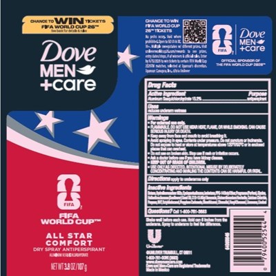 Label (Dove Men + Care Fifa World Cup All Star Comfort Dry Spray Antiperspirant   Artwork)
